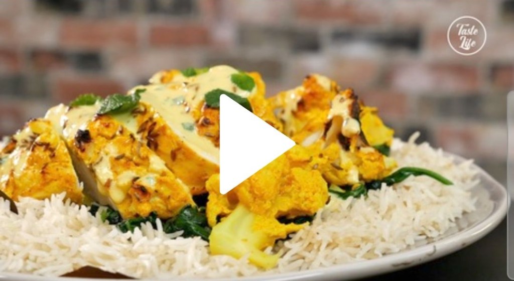 Baked Curry Chicken and Cauliflower with&nbsp;Rice